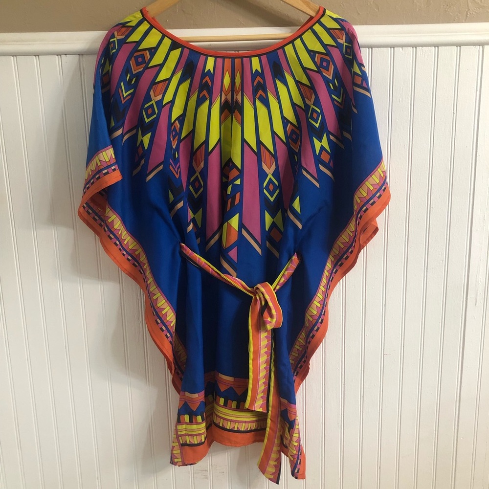 Jealous Tomato Boho Geo Print Belted Tunic 🧡